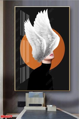 File gốc File tranh bộ hiện đại HD6077 (in lụa) tranh mã đáo