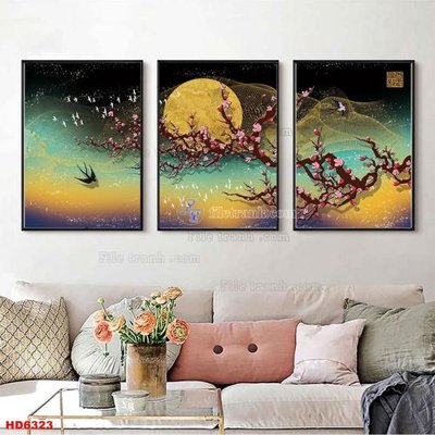 File PSD File tranh bộ hiện đại HD6323 (bản gốc) độ phân giải cao