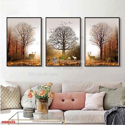 File tranh File tranh bộ hiện đại HD6325 (gốc) chủ đề động vật