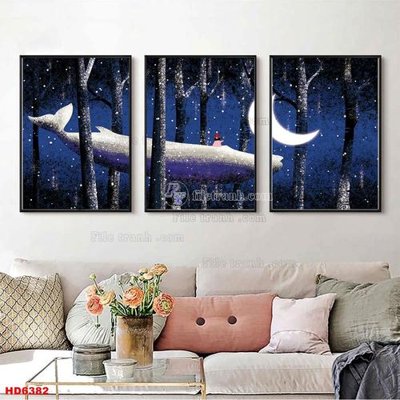 File gốc File tranh bộ hiện đại HD6382 (ảnh chi tiết) để in lụa