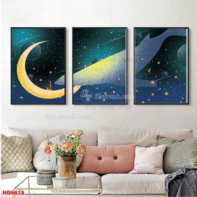 File in trần File tranh bộ hiện đại HD6419 (file gốc) chủ đề vũ trụ