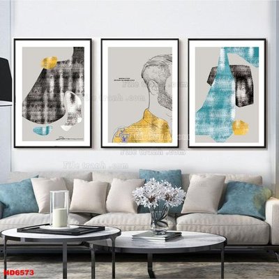 File gốc File tranh bộ hiện đại HD6573 (in tráng gương) nghệ thuật