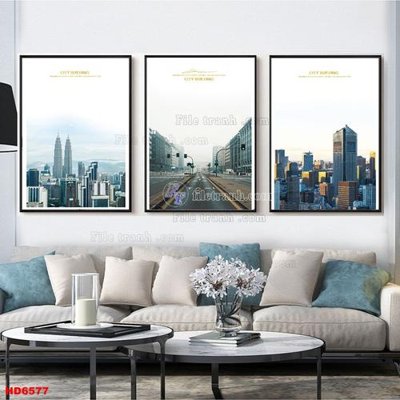 Tải file File tranh bộ hiện đại HD6577 (gốc) in tranh tráng gương