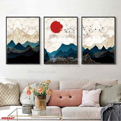 Tải file File tranh bộ hiện đại HD6947 (PSD) cho in tranh kính