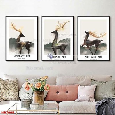 File gốc File tranh bộ hiện đại HD7009 (in tráng gương) nghệ thuật