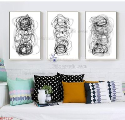 File tranh trang trí File bộ tranh treo hiện đại HD70110 (file gốc)