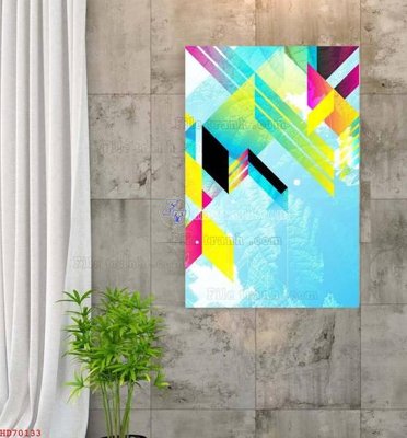 Hình ảnh file gốc in trần nhà File bộ tranh treo hiện đại HD70133