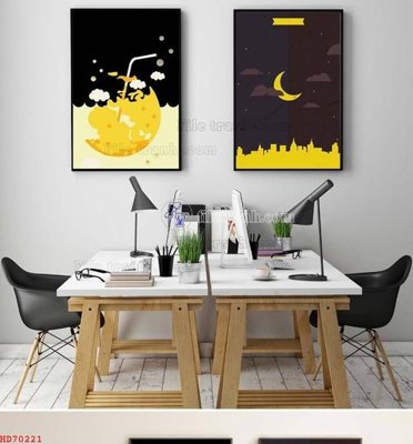 File tranh File bộ tranh treo hiện đại HD70221 (gốc) phong cách tối giản