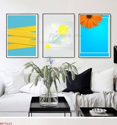 File in trần File bộ tranh treo hiện đại HD70223 (bản gốc 3D) sống động