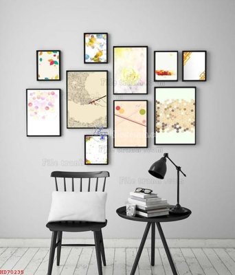 Tải file File bộ tranh treo hiện đại HD70235 (gốc) chủ đề hoa sen