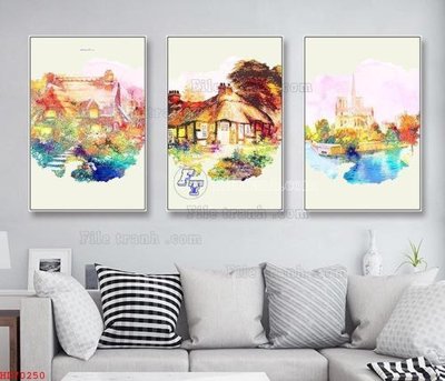 Tải file File bộ tranh treo hiện đại HD70250 (gốc) in ấn ngay lập tức