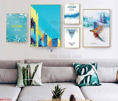 Tải file gốc File bộ tranh treo hiện đại HD70253 dùng cho in ấn