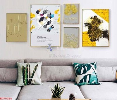 File gốc in ấn File bộ tranh treo hiện đại HD70254 chất lượng vượt trội
