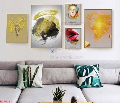 File gốc File bộ tranh treo hiện đại HD70280 (PNG) trong suốt (transparent)