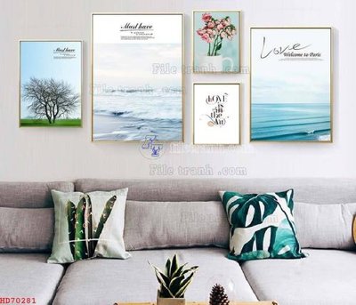 File in ấn chuyên nghiệp File bộ tranh treo hiện đại HD70281 (file gốc)