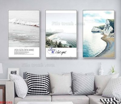 Hình ảnh file gốc in trần nhà File bộ tranh treo hiện đại HD70282