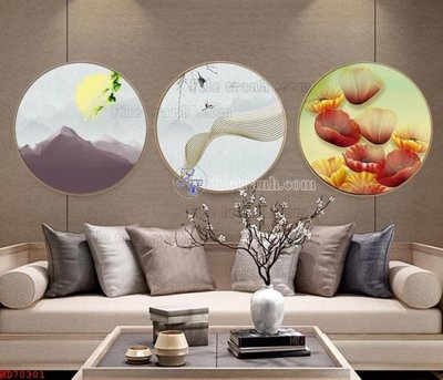 File tranh File bộ tranh treo hiện đại HD70301 (gốc) in vải canvas