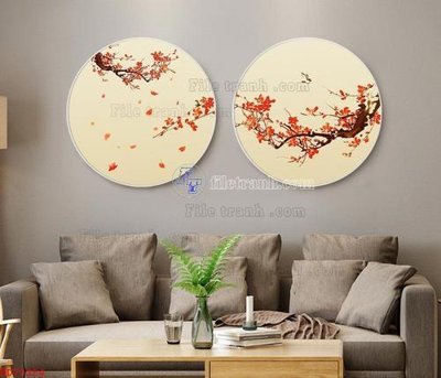 File gốc File bộ tranh treo hiện đại HD70354 (in lụa) tranh phong thủy