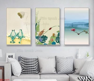 File gốc File bộ tranh treo hiện đại HD70405 (cho in 3D) độc đáo
