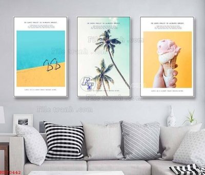 File tranh File bộ tranh treo hiện đại HD70442 (gốc) chủ đề tĩnh vật