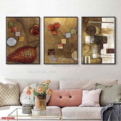 File tranh File tranh bộ hiện đại HD7046 (bản gốc) in lụa 3D