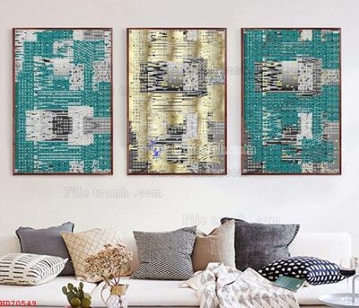 File gốc File bộ tranh treo hiện đại HD70549 (in lụa) tranh phong thủy