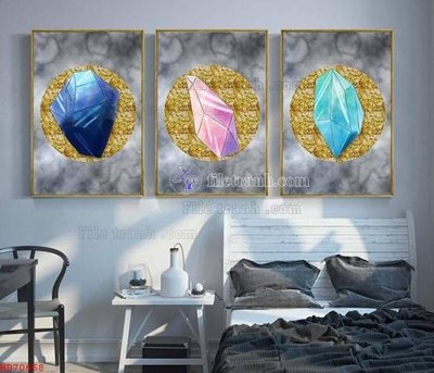 File gốc File bộ tranh treo hiện đại HD70658 (chuẩn màu) cho in offset