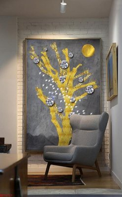 File ảnh File bộ tranh treo hiện đại HD70717 (gốc) cho trang trí nội thất