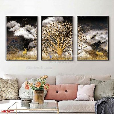 File in mica File tranh bộ hiện đại HD7077 (ảnh gốc) đẹp