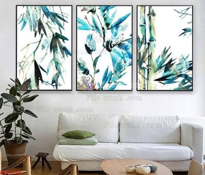 Hình ảnh file gốc in trần nhà File bộ tranh treo hiện đại HD70798