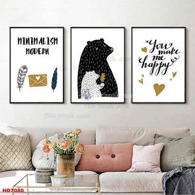 File gốc File tranh bộ hiện đại HD7080 (trang trí) phòng làm việc