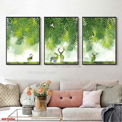 Tải file File tranh bộ hiện đại HD7094 (ảnh gốc) in tráng gương