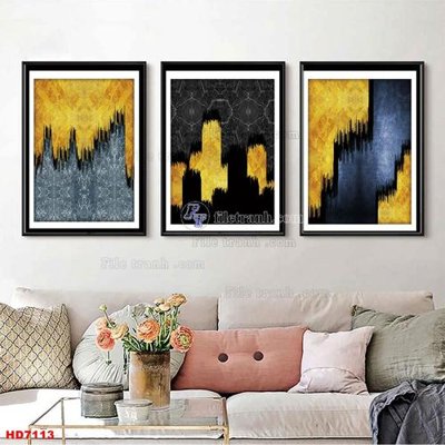 Ảnh gốc File tranh bộ hiện đại HD7113 (độ nét cao) in mica