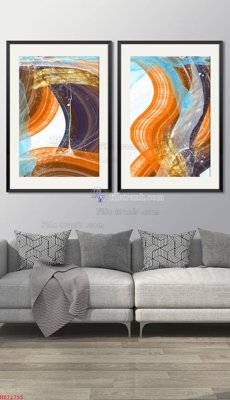 File gốc File bộ tranh treo hiện đại HD71755 (chuẩn màu) cho in offset