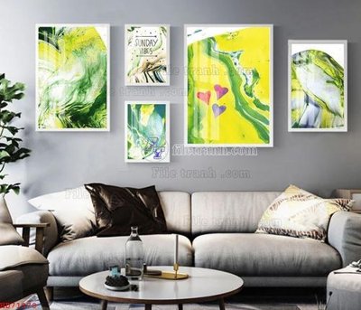 File tranh quảng cáo File bộ tranh treo hiện đại HD71978 (file gốc) chuyên nghiệp