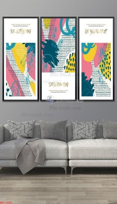 File gốc File bộ tranh treo hiện đại HD71995 (in lụa) tranh mã đáo