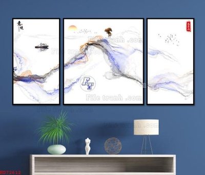 File tranh gốc PSD File bộ tranh treo hiện đại HD72612 còn nguyên layer