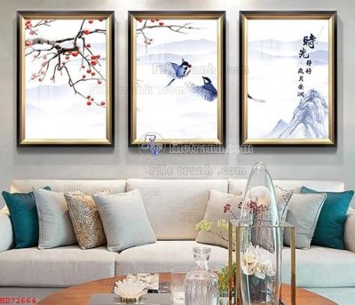 File in mica File bộ tranh treo hiện đại HD72664 (bản gốc) làm vách ngăn
