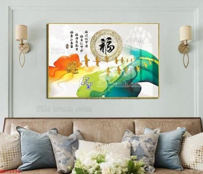 Download file File bộ tranh treo hiện đại HD72830 (gốc) in mica đèn LED