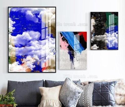 File gốc File bộ tranh treo hiện đại HD73000 (in lụa) họa tiết 3D