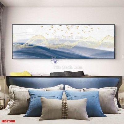File gốc File tranh bộ hiện đại HD7308 (in mica) trang trí