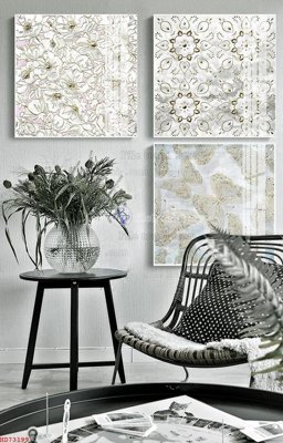 File tranh gốc in trần nhà File bộ tranh treo hiện đại HD73199 3D