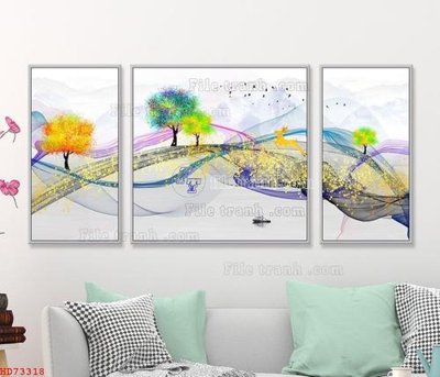 File PSD File bộ tranh treo hiện đại HD73318 (gốc) cho in quảng cáo