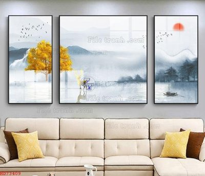 File tranh File bộ tranh treo hiện đại HD73409 (gốc) chủ đề động vật