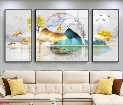 File tranh trang trí File bộ tranh treo hiện đại HD73417 (file gốc)