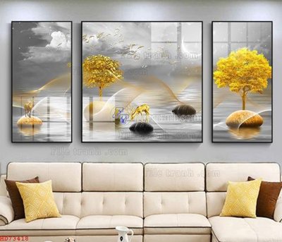 File tranh PSD File bộ tranh treo hiện đại HD73418 chất lượng cao