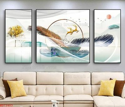 File gốc File bộ tranh treo hiện đại HD73483 (in mica) làm quà tặng