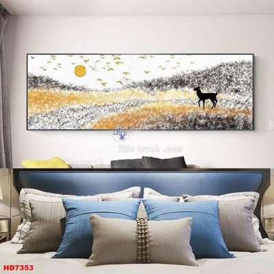 Download file gốc File tranh bộ hiện đại HD7353 (in lụa) hoa lá