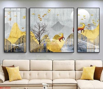 File in ấn chuyên nghiệp File bộ tranh treo hiện đại HD73569 (file gốc)