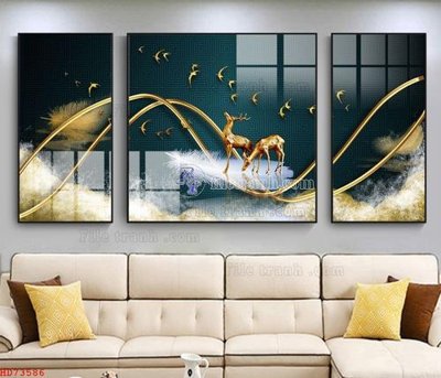 File tranh File bộ tranh treo hiện đại HD73586 (gốc) phong cách tối giản